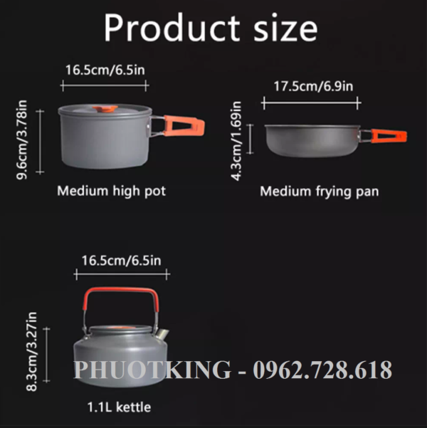 Bộ nồi dã ngoại gấp gọn