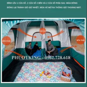Lều cắm trại 10 người 2 lớp