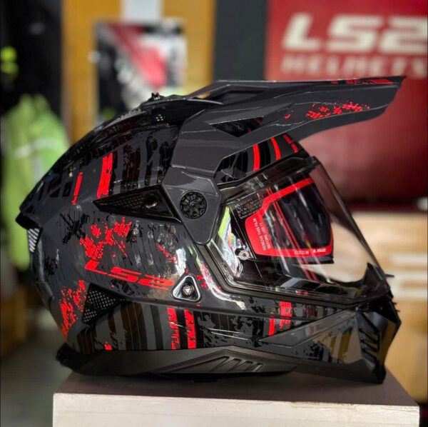 LS2 MX702 đen đỏ